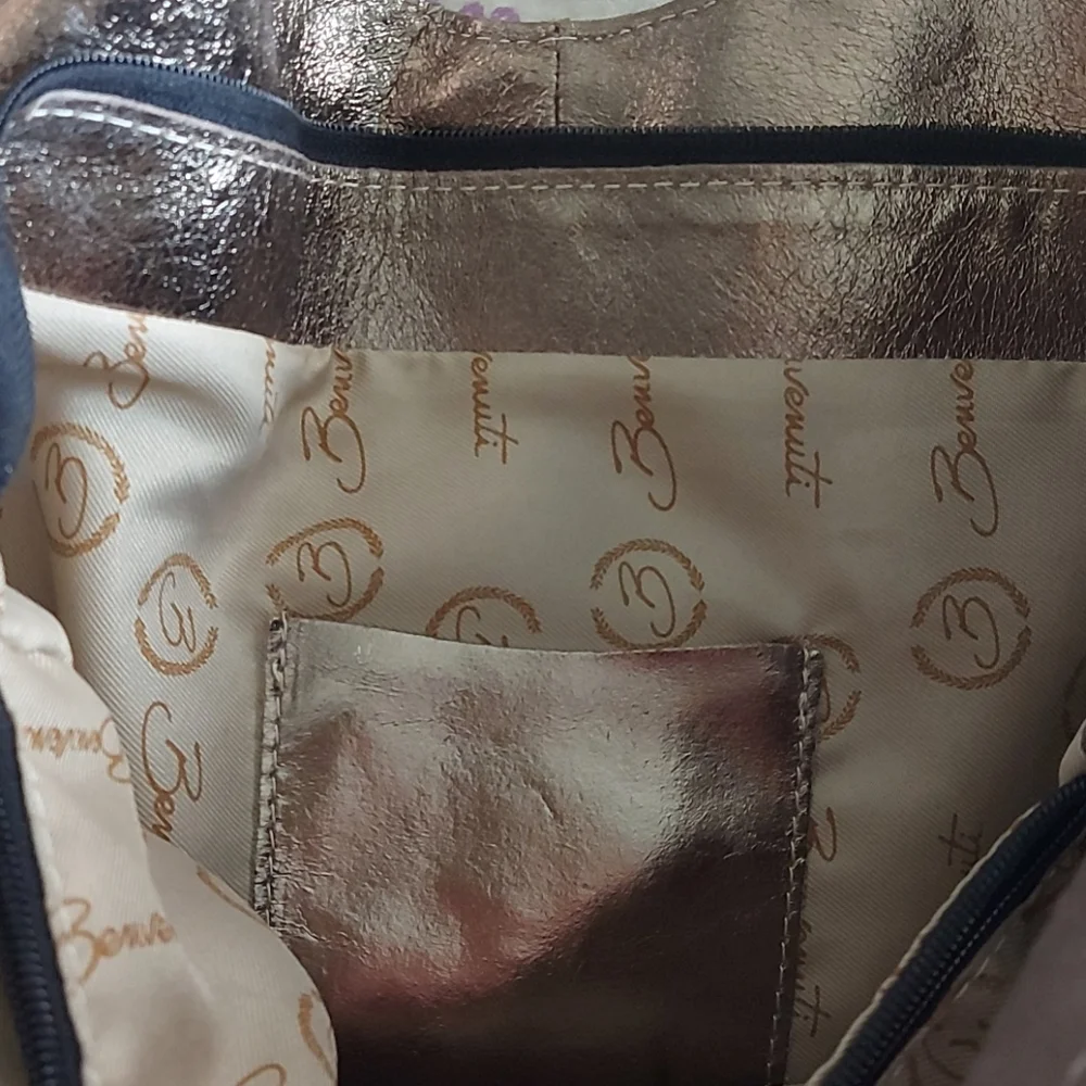 Benvenuti gold Italian leather bag - Picture 3 of 12